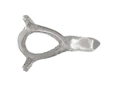 Engaste De 3 Puntas Para Piedra En Forma De Pera De 4 X 3 Mm, Oro Blanco De 18 Kt Pd13. Ref. 04823 - Imagen Estandar - 3