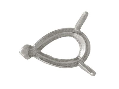 Engaste De 3 Puntas Para Piedra En Forma De Pera De 9 X 6 Mm, Oro Grisde 18 Kt Pd13. Ref.04823 - Imagen Estandar - 3