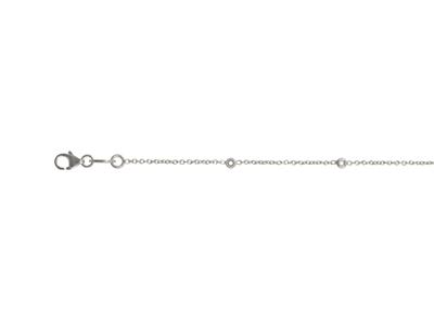 Pulsera Redonda Con Engaste De Malla For\at, Para 5 Piedras De 1,30 mm, 17,5+1 cm, Oro Gris Rodiado De 18 - Imagen Estandar - 1