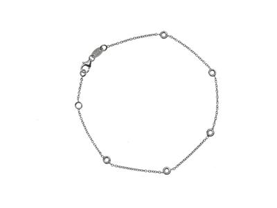 Pulsera Redonda Para Engastar De Malla For\at, Para 5 Piedras De 1,90 mm, 17,5+1cm, Oro Gris Rodiado De 1 - Imagen Estandar - 2