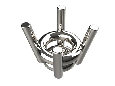 Engaste 3d, 4 Garras De Doble Listn Para Piedra Redonda De 2,8 Mm, Oro Gris De 18 Quilates Pd13. Ref. 10