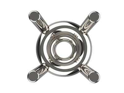 Montura 3d, 4 Garras De Doble Refuerzo Para Piedra Redonda De 6,50 Mm,oro Blanco De 18 Quilates Pd13. Re - Imagen Estandar - 3
