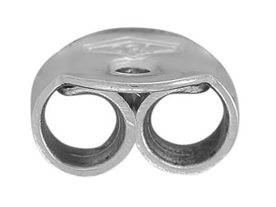 Cierre A Presin Belga Liso Con Bordes Lisos, Oro Blanco Rodio De 18k.ref. 07408, Par