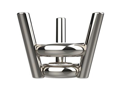 Engaste 3d, 3 Garras Dobles Para Piedra Redonda De 3,6 mm, Oro Gris 18k. Ref. 10300 - Imagen Estandar - 2