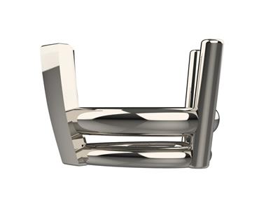 Engaste 3d, 3 Garras Dobles Para Piedra En Forma De Pera De 5 X 3 Mm, Oro Blanco 18k. Ref. 10350 - Imagen Estandar - 2