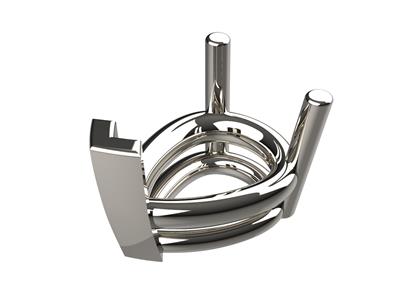 Engaste 3d, 3 Garras Dobles Para Piedra En Forma De Pera De 5 X 4 Mm, Oro Blanco 18k. Ref. 10350 - Imagen Estandar - 1