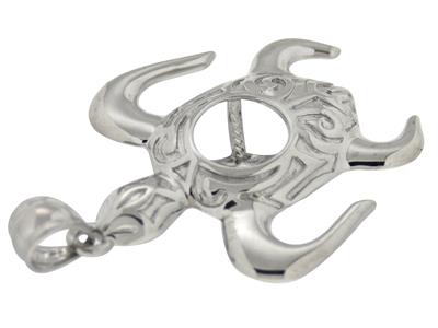 Colgante Tortuga Para Perlas De 8a10mm, Plata 925 Rodiada. Ref. Pe1 02