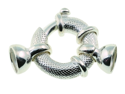 Anillo Marino Con Extremos En forma De Campana, Aspecto Texturizado,16mm, Plata 925 Ref. 27096 Barra