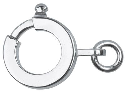 Anillo Resorte De Tubo Cuadrado 10 Mm, Plata 925