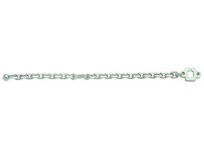 Llavero Cadena Forat Limado 4,60mm Con Cierre De Bola, 14cm, Plata 925