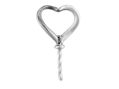 Colgador En Forma De Corazon Para Cuentas De 8 A 10 Mm, Plata 925 Rodiada. Ref. Be128 - Imagen Estandar - 1