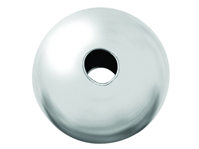Bola Lisa 2 Agujeros 6mm, Plata 925 Ref. 4800, Paquete De 10