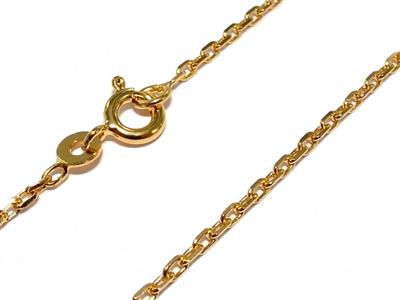 Cadena De Eslabones Diamond Forat 1,35mm 60cm, Baño De Oro De 3 Micras