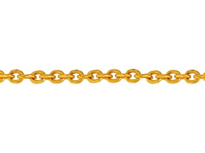 Cadena Forçat, Redonda 2,20 Mm, 60 Cm, Chapada En Oro De 3 Micras