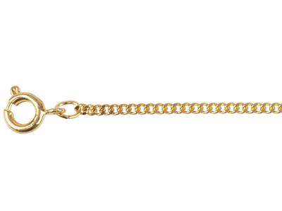 Cadena Barbada Diamantada 1,70mm 40cm, Chapada En Oro De 3 Micras
