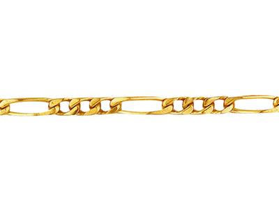 Cadena Alternada Malla Figaro 13.2.80 MM 40 Cm, Baño Oro 3 Micras