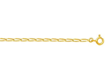Cadena De Malla Cheval 3,50 MM 45 Cm, Bañada En Oro De 3 Micras