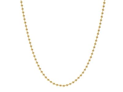 Cadena De Bolas 1,40mm 40cm, Chapado En Oro 3 Micras