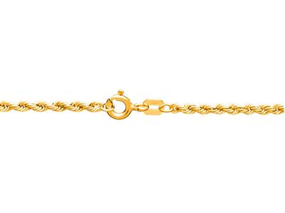 Cadena Cuerda 1,60mm 40cm, Chapado En Oro De 3 Micras