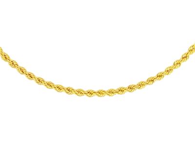 Cadena Cuerda 1,60 mm 40 cm, Chapado En Oro De 3 Micras - Imagen Estandar - 2