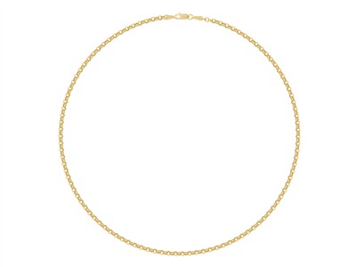 Collar Eslabn Jaseron Hueco 3 Mm, 45 Cm, Oro Amarillo 14 Kt