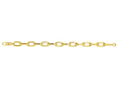 Pulsera, Malla Rectangular Hueca 10 Mm, 21 Cm, Oro Amarillo 18k - Imagen Estandar - 1