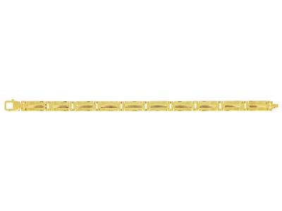 Pulsera Placas Huecas 8 Mm, 21 Cm, Oro Amarillo 18k - Imagen Estandar - 1