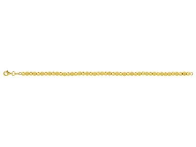 Pulsera Con Bolas Pulidas 4 Mm, 19 Cm, Oro Amarillo 18k - Imagen Estandar - 1