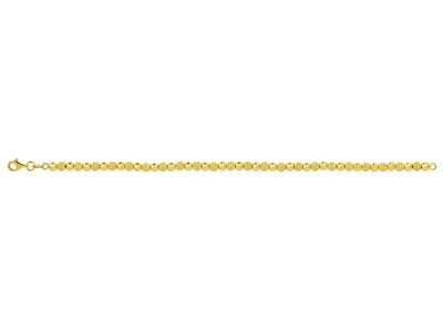 Pulsera Con Bolas Pulidas 4 Mm, 19 Cm, Oro Amarillo 18k - Imagen Estandar - 1
