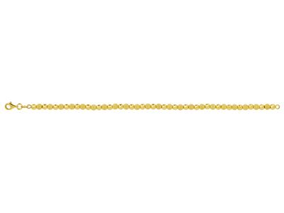 Pulsera Con Bolas Pulidas 4 Mm, 19 Cm, Oro Amarillo 18k