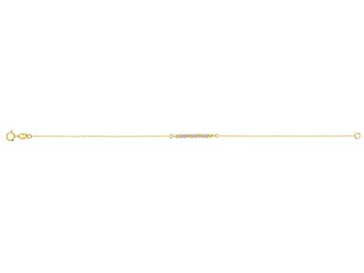 Pulsera 3 Ors 2,20 MM En Cadena De Bolas, 18 Cm, Oro Amarillo 18k