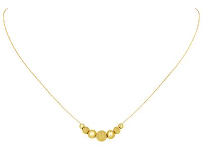 Collar 7 Bolas Degradadas De 3 a 6 mm, 42 cm, Oro Amarillo De 18k - Imagen Estandar - 1