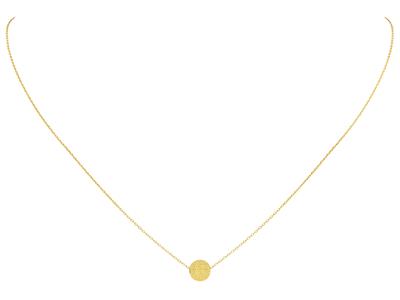 Collar De Satén De 1 Bola De 6 Mm, 42 Cm, Oro Amarillo De 18 Quilates - Imagen Estandar - 1