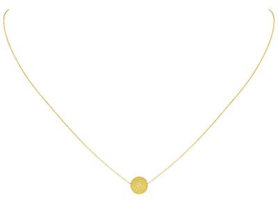Collar De Satén De 1 Bola De 8 Mm, 42 Cm, Oro Amarillo De 18 Quilates - Imagen Estandar - 1