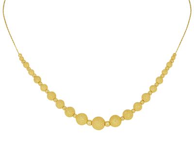 Collar Con 19 Bolas Satinadas De 3 A 9 Mm, 42 Cm, Oro Amarillo De 18 Quilates - Imagen Estandar - 1