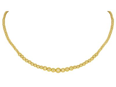 Collar Bolas Graduadas De 3 A 6 Mm, 42 Cm, Oro Amarillo 18k - Imagen Estandar - 1