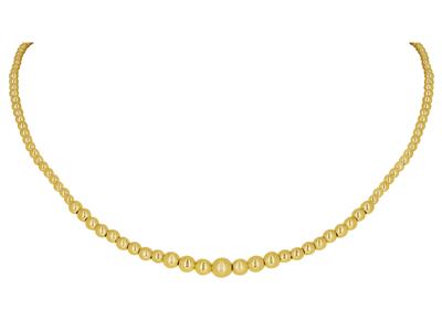 Collar Bolas Graduadas De 3 A 6 Mm, 42 Cm, Oro Amarillo 18k - Imagen Estandar - 1