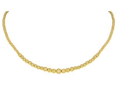 Collar Bolas Graduadas De 3 A 6 Mm, 42 Cm, Oro Amarillo 18k