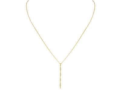 Collar Con Tubo Retorcido De 2 X 1 MM En Cadena, Oro Amarillo De 18 Quilates - Imagen Estandar - 1