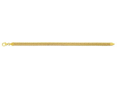 Pulsera Doble Palma 5,30 Mm, 18 Cm, Oro Amarillo 18k