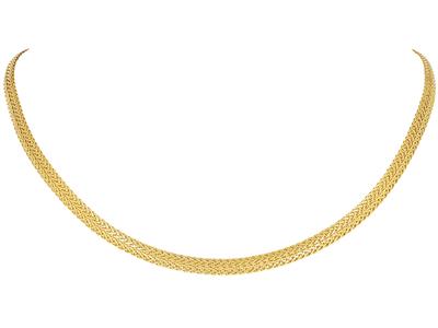 Collar Doble De Palmeras, Recto 5,30 Mm, 45 Cm, Oro Amarillo 18k