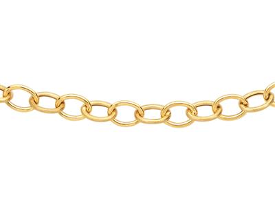 Collar De Eslabones Forzada De 6 mm, Tubo De 1,10 mm, 45 cm, Oro Amarillo De 18 K - Imagen Estandar - 2