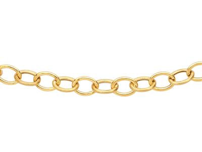 Collar De Eslabones Forzada De 6 mm, Tubo De 1,10 mm, 50 cm, Oro Amarillo De 18 K - Imagen Estandar - 2