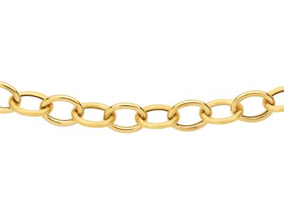 Collar De Eslabones Forzada De 7 mm, Tubo De 1,30 mm, 45 cm, Oro Amarillo De 18 K - Imagen Estandar - 2