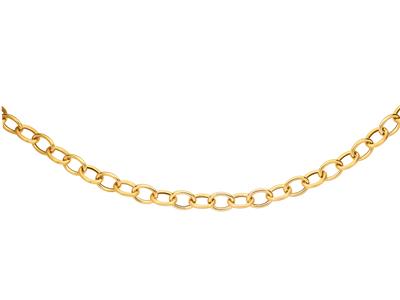 Collar De Eslabones Forzada De 10 mm, Tubo De 2 mm, 45 cm, Oro Amarillo De 18 K - Imagen Estandar - 1
