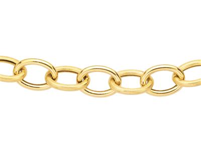 Collar De Eslabones Forzada De 10 mm, Tubo De 2 mm, 45 cm, Oro Amarillo De 18 K - Imagen Estandar - 2