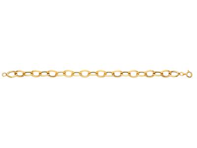 Pulsera De Malla Forzada 8,50mm, Tubo De 1,60mm, 20cm, Oro Amarillode 18 K