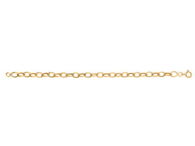 Pulsera De Malla Forzada De 7mm, Grosor De 1,30mm, 20cm, Oro Amarillo De 18 K