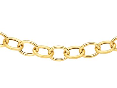 Collar De Eslabones Forzada 8,50 mm, Tubo De 1,60 mm, 50 cm, Oro Amarillo De 18 K - Imagen Estandar - 2
