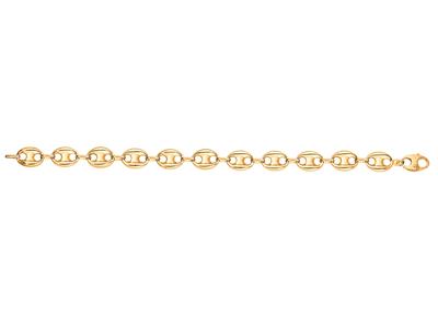 Pulsera Granos De Café Claro 12 Mm, 23 Cm, Oro Amarillo 18k